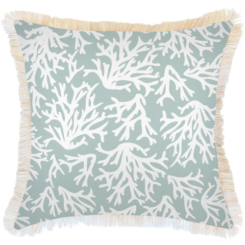 Cushion Cover-Coastal Fringe-Lunar Pale Mint-35cm x 50cm