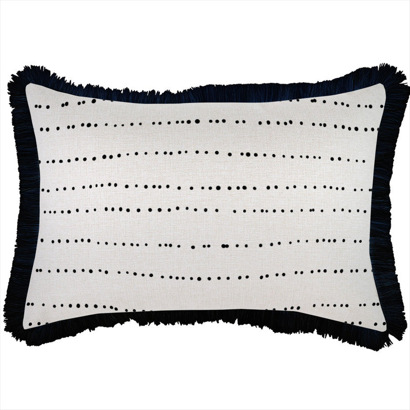 Cushion Cover-Coastal Fringe Black-Journey Black-35cm x 50cm