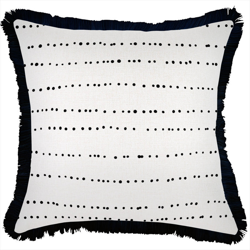 Cushion Cover-Coastal Fringe Black-Journey Black-45cm x 45cm