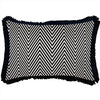 Cushion Cover-With Black Piping-Deck Stripe Black-45cm x 45cm
