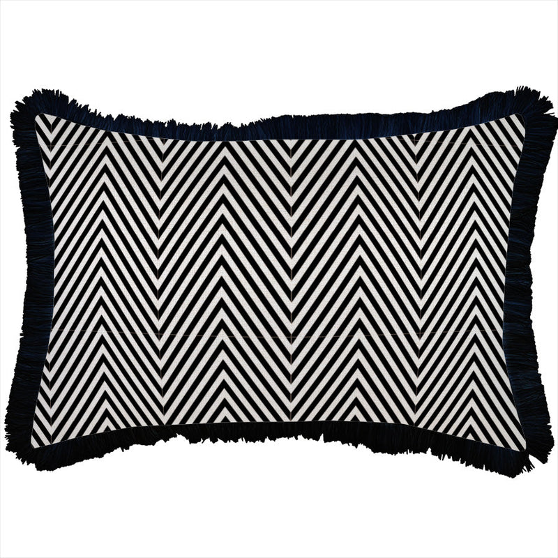 Indoor Outdoor Cushion Cover Zig Zag Black