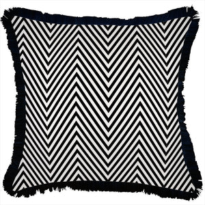 Indoor Outdoor Cushion Cover Zig Zag Black