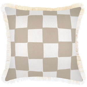 Indoor Outdoor Cushion Cover Check Beige