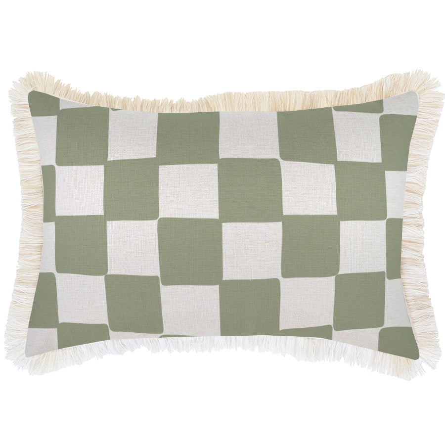 Indoor Outdoor Cushion Cover Check Sage