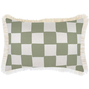 Indoor Outdoor Cushion Cover Check Sage