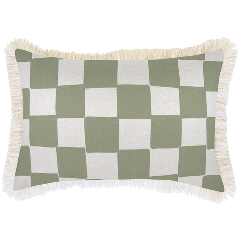 Cushion Cover-With Piping-Hampton Stripe Sage-60cm x 60cm
