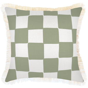 Indoor Outdoor Cushion Cover Check Sage