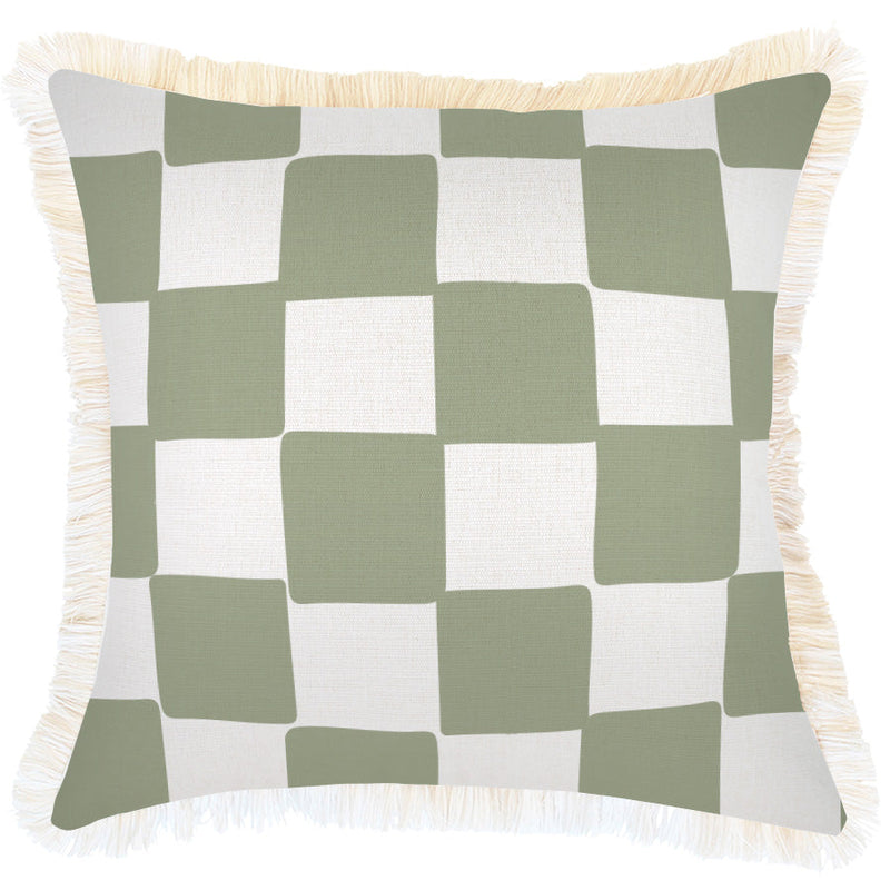 Indoor Outdoor Cushion Cover Check Sage