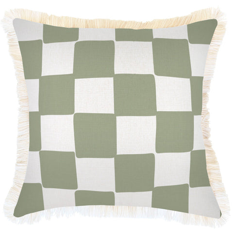 Cushion Cover-Coastal Fringe-Pineapples Sage-60cm x 60cm