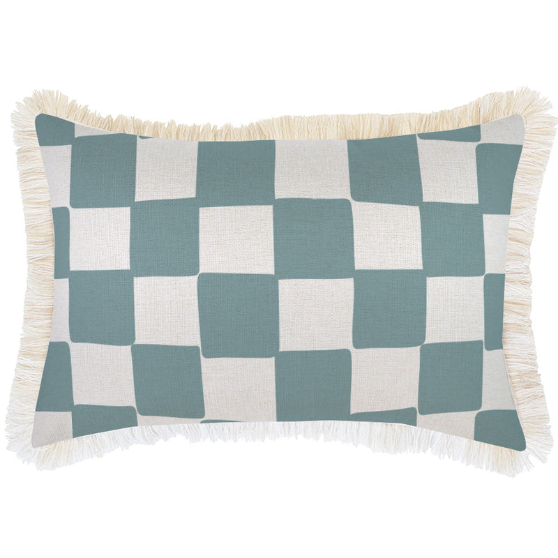 Indoor Outdoor Cushion Cover Check Blue