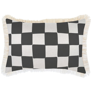 Indoor Outdoor Cushion Cover Check Charcoal