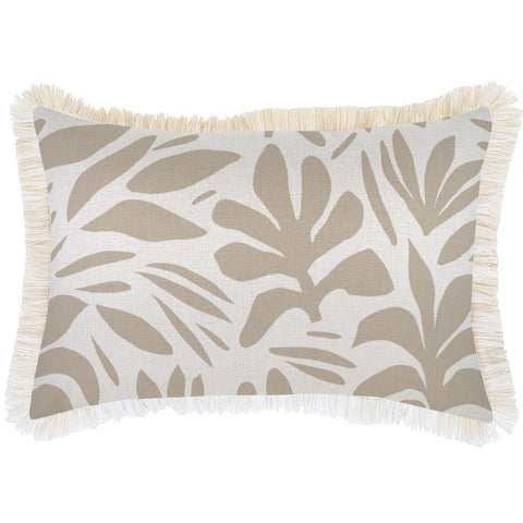 Cushion Cover-Coastal Fringe-Tribal-Beige-45cm x 45cm