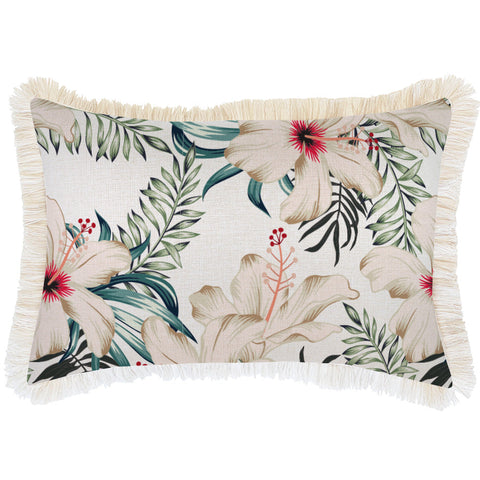 Cushion Cover-Coastal Fringe Natural-Postcards Sage-35cm x 50cm