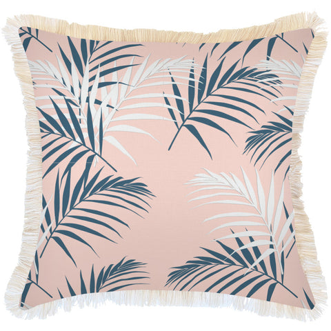 Cushion Cover-Coastal Fringe Black-Jungle Peach-60cm x 60cm