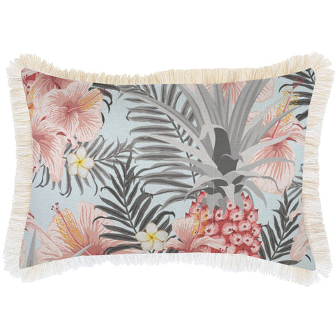 Cushion Cover-Coastal Fringe Natural-Zig Zag Blush-35cm x 50cm