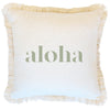 Cushion Cover-Coastal Fringe Natural-Postcards Sage-35cm x 50cm