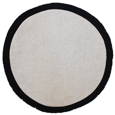 Round Placemat-Coastal Fringe-Tall Palms-Mint-40cm