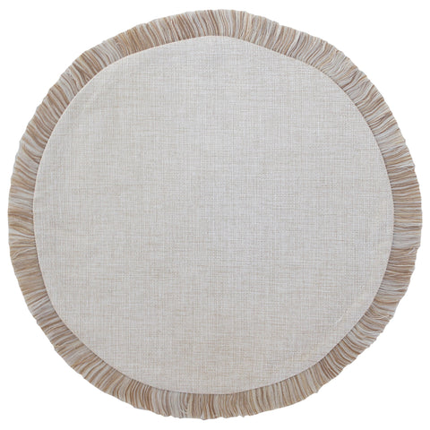 Round Placemat-Coastal Fringe-Tall Palms-Mint-40cm