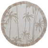 Round Placemat-Coastal Fringe-Tall Palms-Mint-40cm