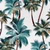 Fabric by the Metre Palm Trees White
