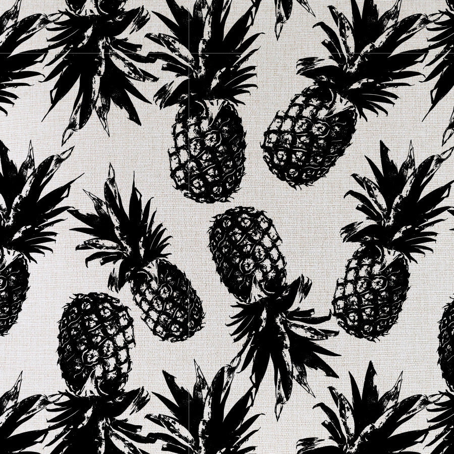 Cushion Cover-Coastal Fringe Black-Pineapples Black-35cm x 50cm