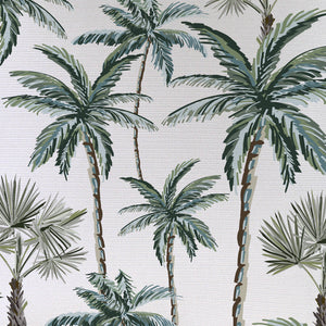 FabricbytheMetre PalmTreeParadiseWhite 140cmx100cm