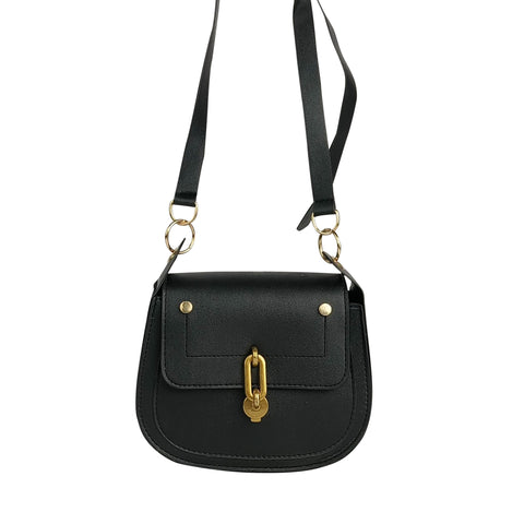 Black Foldover Handbag
