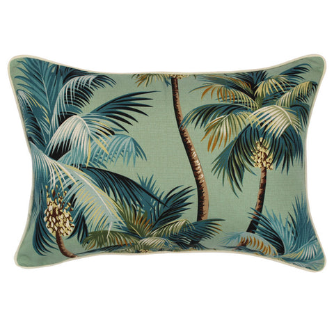 Cushion Cover-With Piping-Palm Trees White-60cm x 60cm