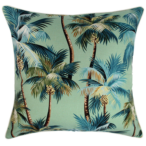 Cushion Cover-Coastal Fringe Black-Palm Trees Black-60cm x 60cm