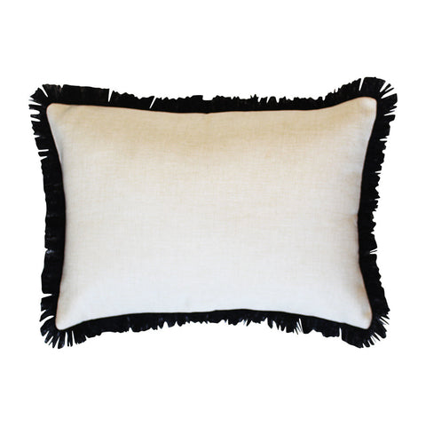 Cushion Cover-Coastal Fringe Black-Castaway-45cm x 45cm
