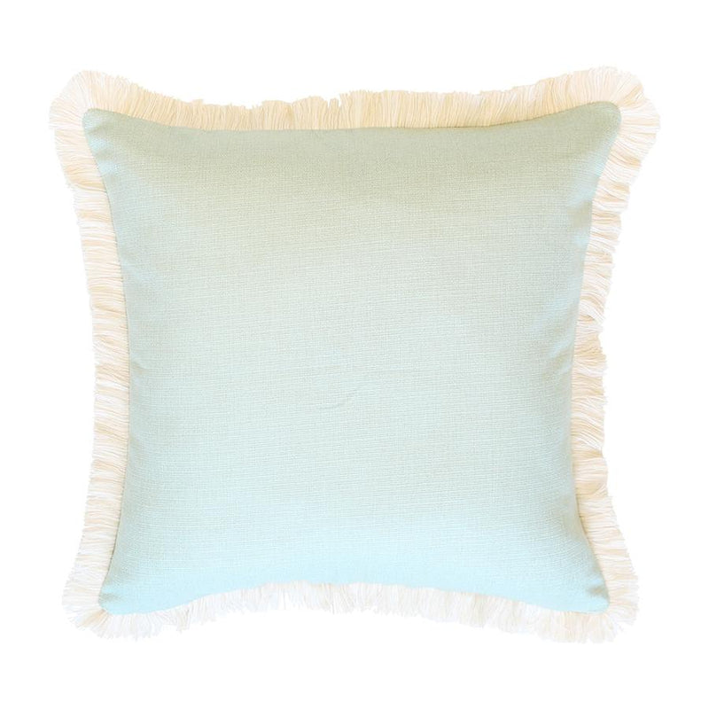 Cushion Cover-Coastal Fringe Natural-Seafoam-45cm x 45cm