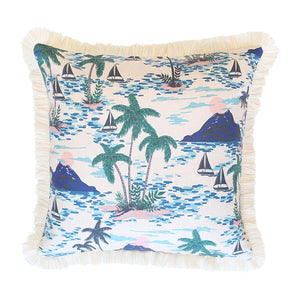 Cushion Cover-Coastal Fringe Natural-Vacation-60cm x 60cm