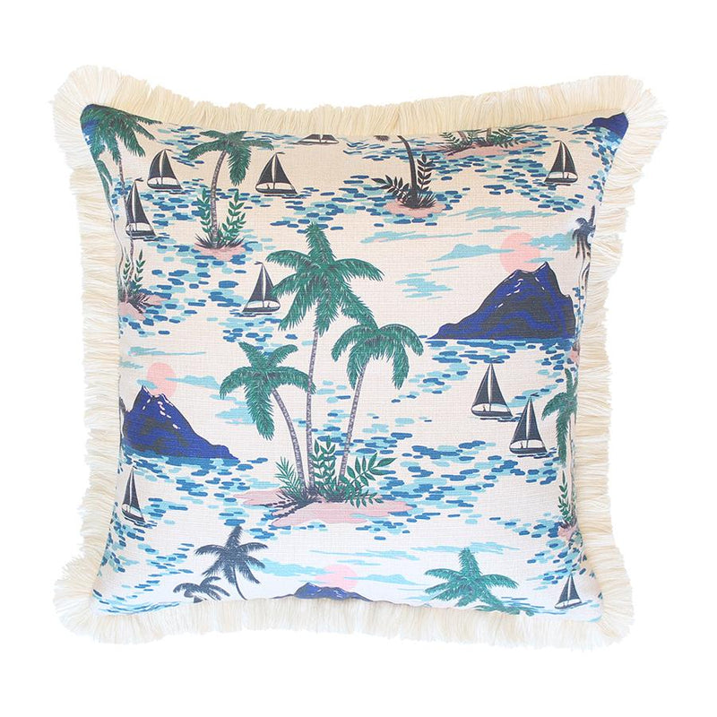 Cushion Cover-Coastal Fringe Natural-Vacation-60cm x 60cm