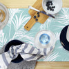 Table Runner-Classic Palms Aqua-210cm x 40cm