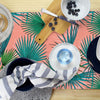 Table Runner-Side Stripe Teal-210cm x 40cm