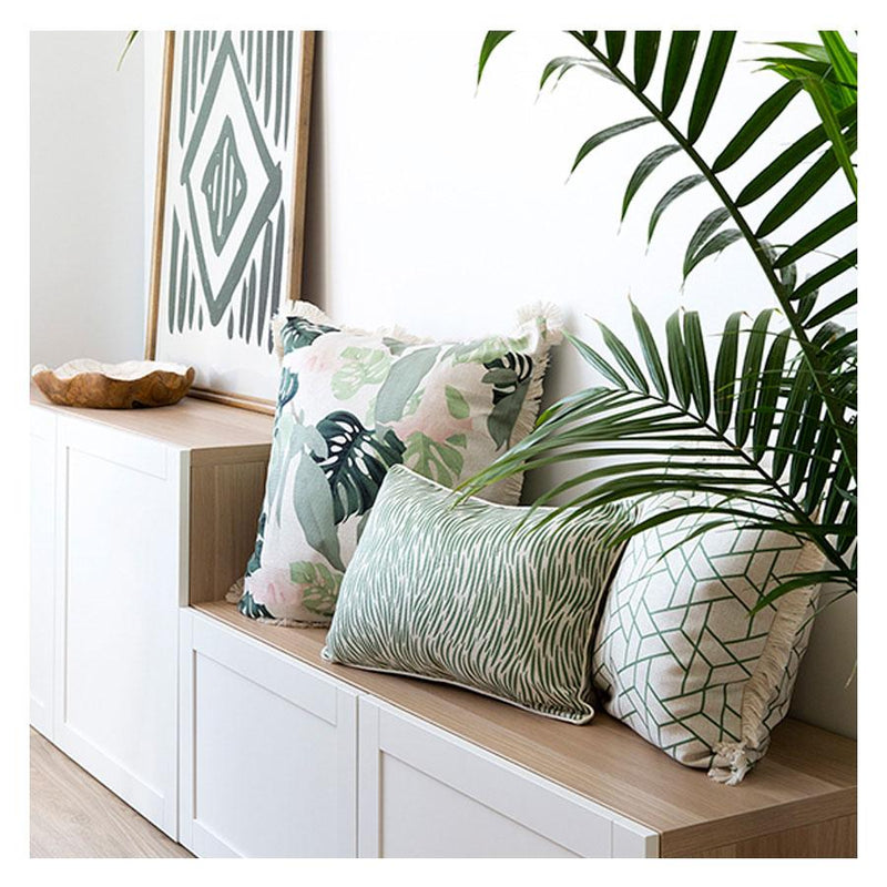 Cushion Cover-Coastal Fringe-Milan Green-60cm x 60cm