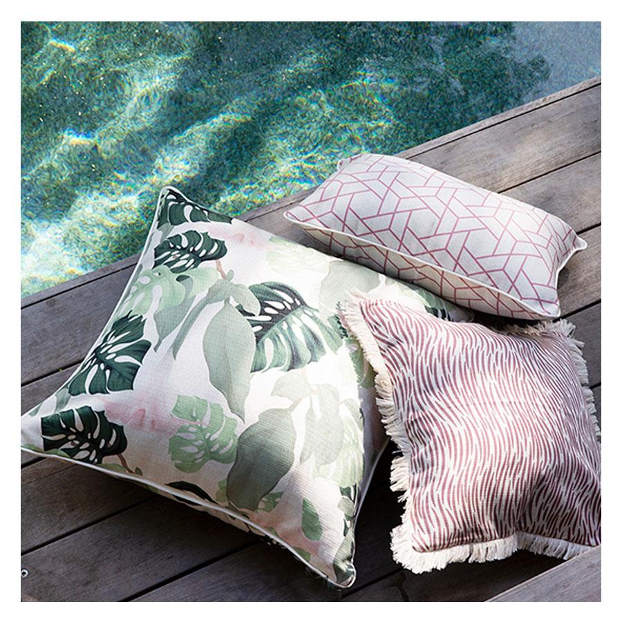 Cushion Cover-Coastal Fringe-Wild Rose-60cm x 60cm