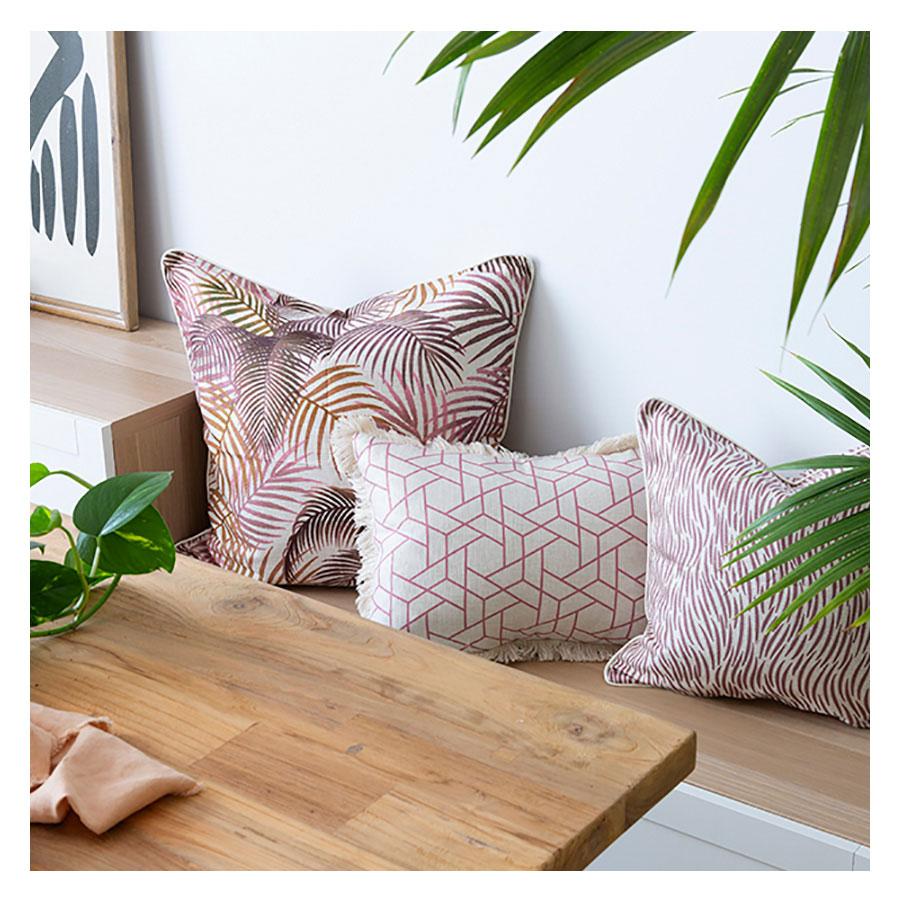 Cushion Cover-Coastal Fringe-Milan Rose-35cm x 50cm