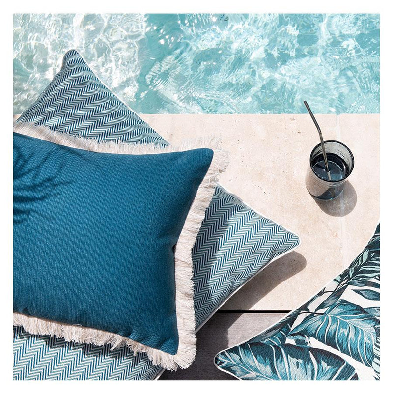 Cushion Cover-With Piping-Herringbone Teal-35cm x 50cm