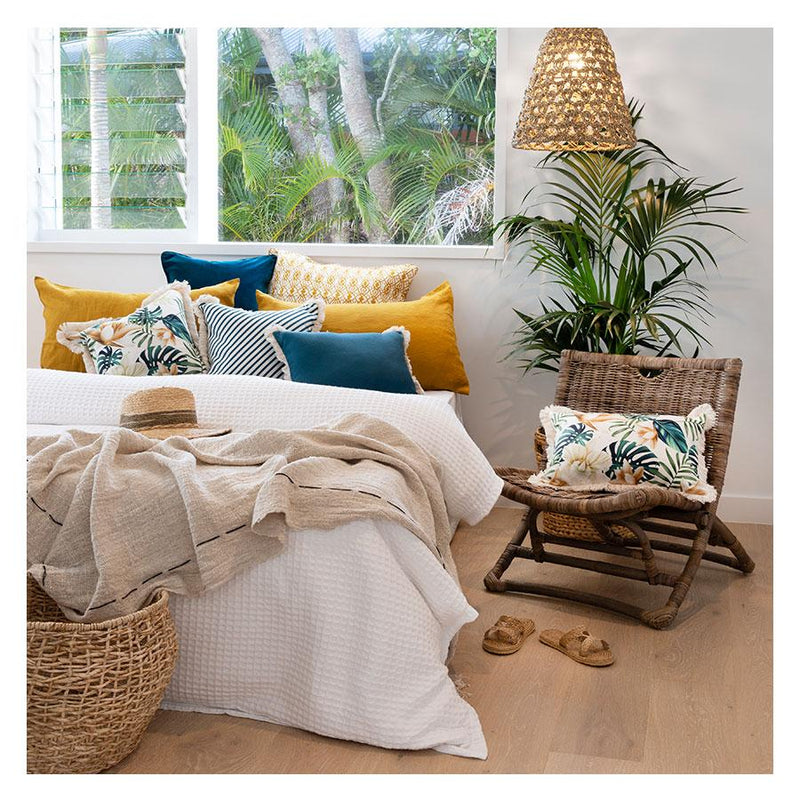 Cushion Cover-Coastal Fringe Natural-Cook Islands-45cm x 45cm