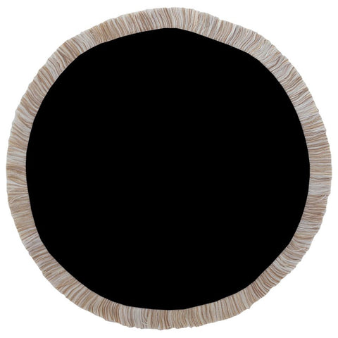 Round Placemat-Coastal Fringe-Tall Palms-Smoke-40cm