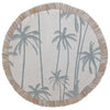Round Placemat-Coastal Fringe-Tall Palms-Beige-40cm